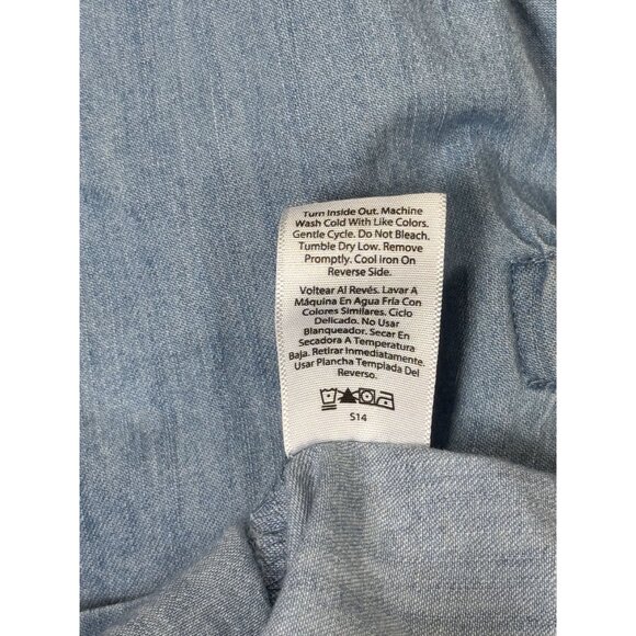 Wonder Nation Girls XL Chambray Romper With Ruffle Sleeves Pockets 100% Cotton - Picture 7 of 8